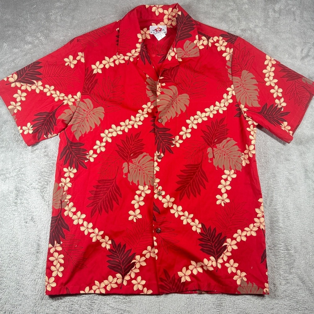 Vintage M.D Fashion Floral Tropical‎ Short Sleeve Button Shirt Men's M Vacation